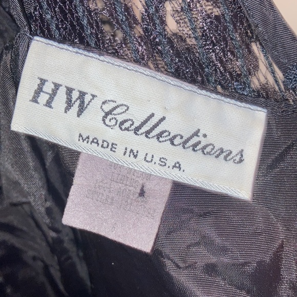 Black with Dark Red Lace Vintage Dress - Picture 7 of 9